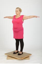 Whole Body Woman T poses Casual Overweight Studio photo references